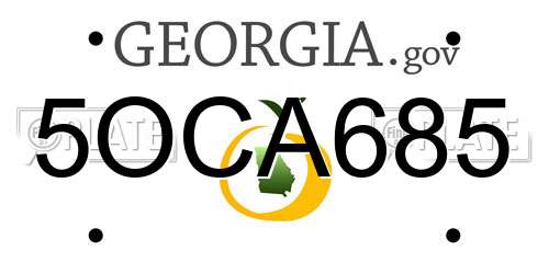 5OCA685 Georgia License Plate