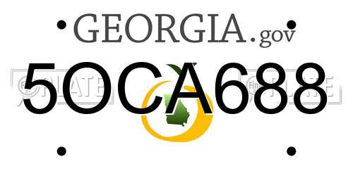 5OCA688 Georgia License Plate