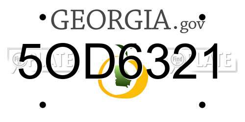 5OD6321 Georgia License Plate
