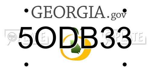5ODB33 Georgia License Plate