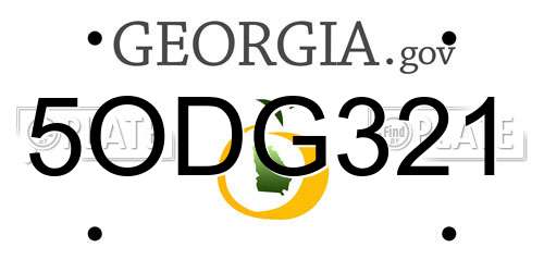 5ODG321 Georgia License Plate