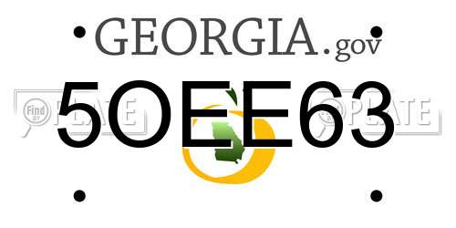 5OEE63 Georgia License Plate