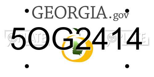 5OG2414 Georgia License Plate