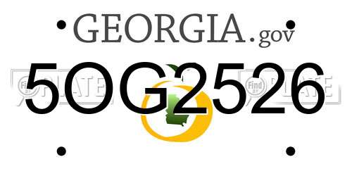 5OG2526 Georgia License Plate