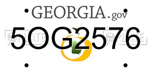 5OG2576 Georgia License Plate