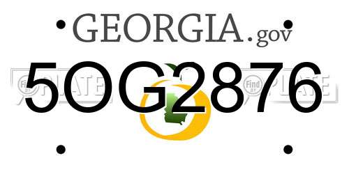 5OG2876 Georgia License Plate
