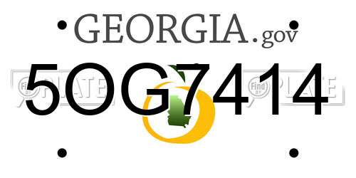 5OG7414 Georgia License Plate