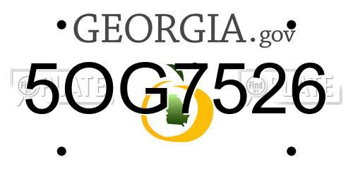 5OG7526 Georgia License Plate