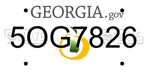 5OG7826 Georgia License Plate