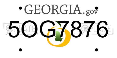 5OG7876 Georgia License Plate