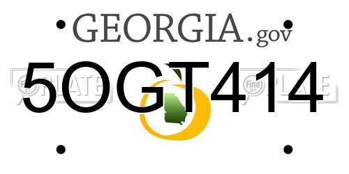 5OGT414 Georgia License Plate
