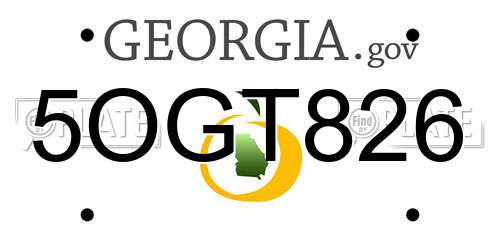 5OGT826 Georgia License Plate