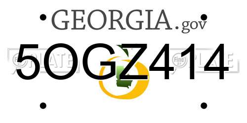 5OGZ414 Georgia License Plate
