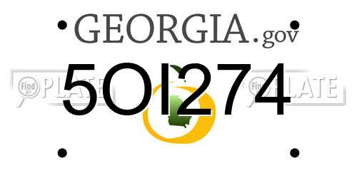 5OI274 Georgia License Plate