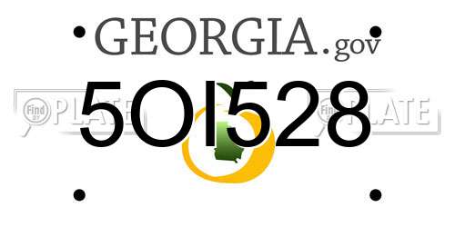 5OI528 Georgia License Plate