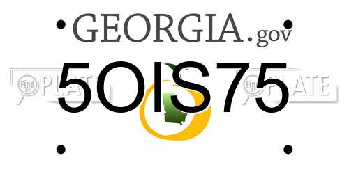 5OIS75 Georgia License Plate