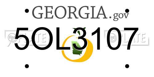 5OL3107 Georgia License Plate
