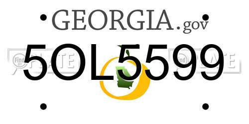 5OL5599 Georgia License Plate
