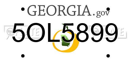 5OL5899 Georgia License Plate