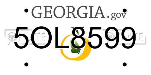 5OL8599 Georgia License Plate