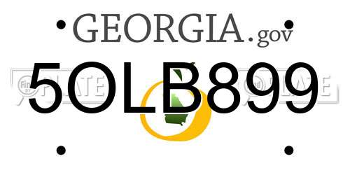 5OLB899 Georgia License Plate