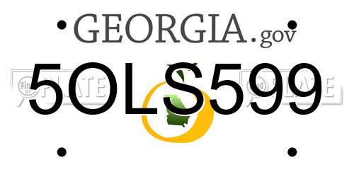 5OLS599 Georgia License Plate