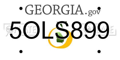 5OLS899 Georgia License Plate