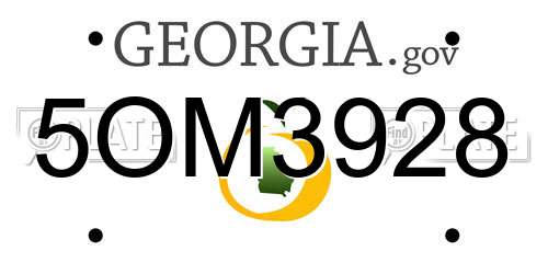 5OM3928 Georgia License Plate