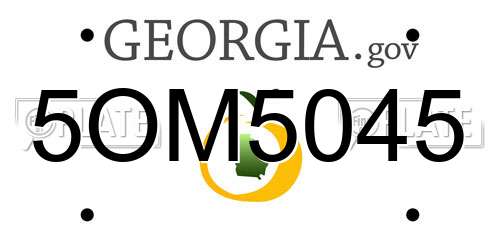 5OM5045 Georgia License Plate