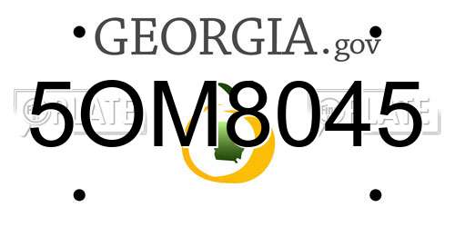 5OM8045 Georgia License Plate