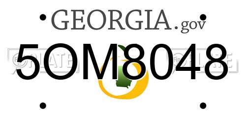 5OM8048 Georgia License Plate