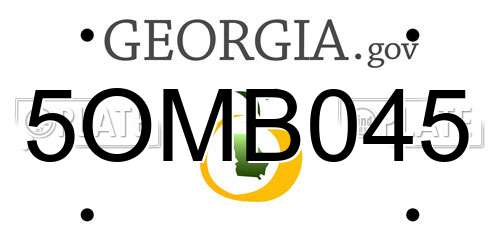 5OMB045 Georgia License Plate