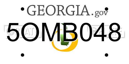 5OMB048 Georgia License Plate