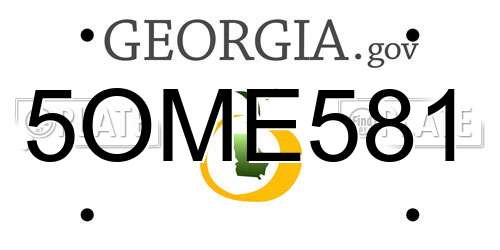 5OME581 Georgia License Plate