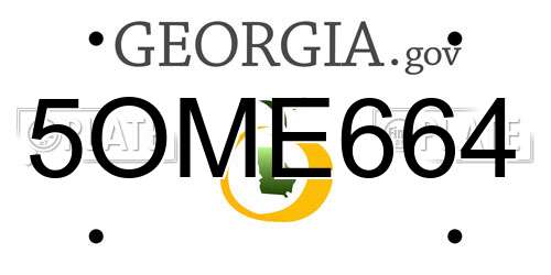 5OME664 Georgia License Plate