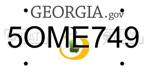 5OME749 Georgia License Plate