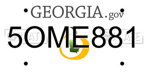 5OME881 Georgia License Plate