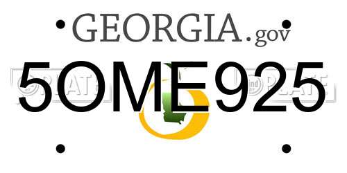 5OME925 Georgia License Plate