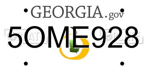 5OME928 Georgia License Plate