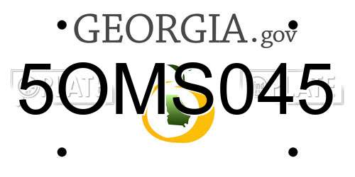 5OMS045 Georgia License Plate