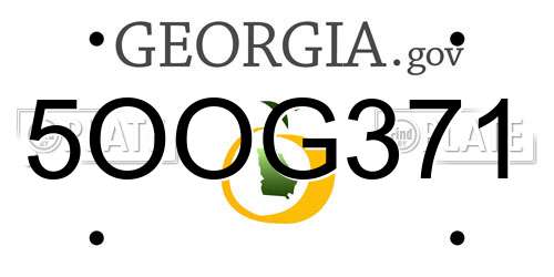 5OOG371 Georgia License Plate