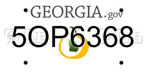 5OP6368 Georgia License Plate