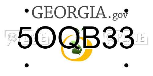 5OQB33 Georgia License Plate
