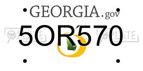 5OR570 Georgia License Plate