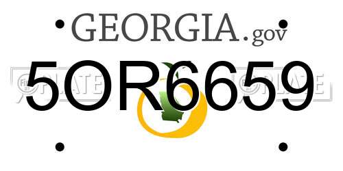 5OR6659 Georgia License Plate