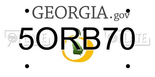 5ORB70 Georgia License Plate