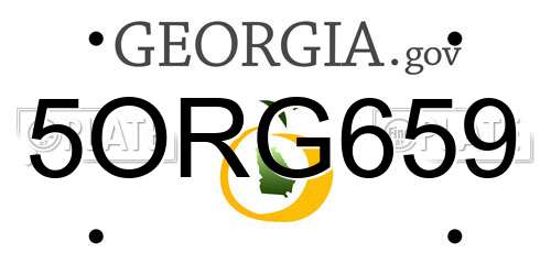 5ORG659 Georgia License Plate