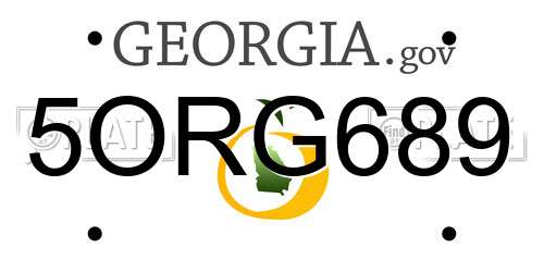 5ORG689 Georgia License Plate