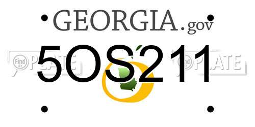 5OS211 Georgia License Plate