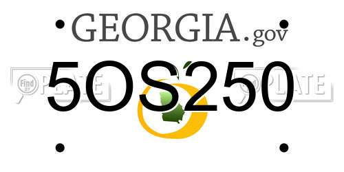 5OS250 Georgia License Plate